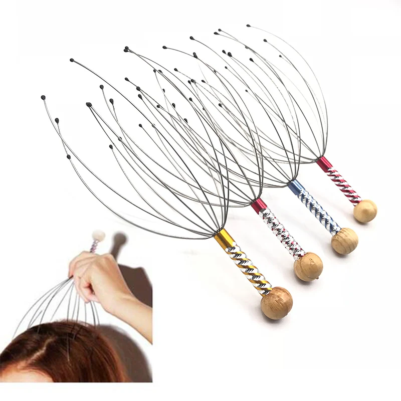 

1Pcs Head Massager Neck Massage Octopus Scalp Stress Relax Spa Healing Alloy Health Care Tool Body Head Massage Beauty Tool