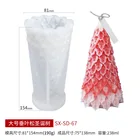 Силиконовая форма для свечей в виде большой рождественской елки, 3 шт.