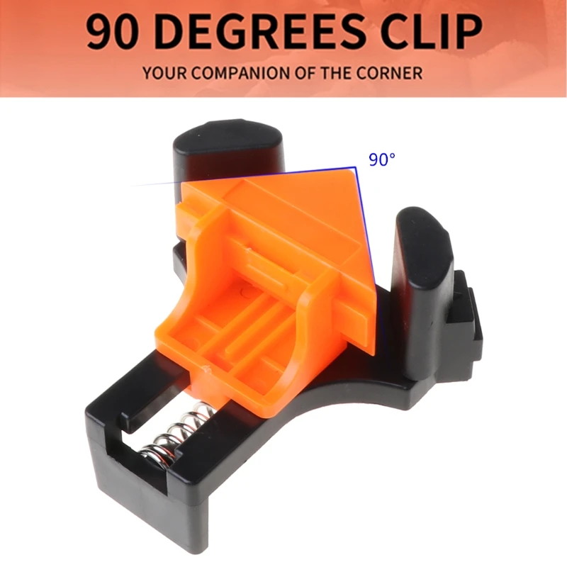 

4pcs 90 Degree Clamp Right Angle Corner Fixing Frame Clips Holder Adjustable Spring Loaded Woodworking Tool