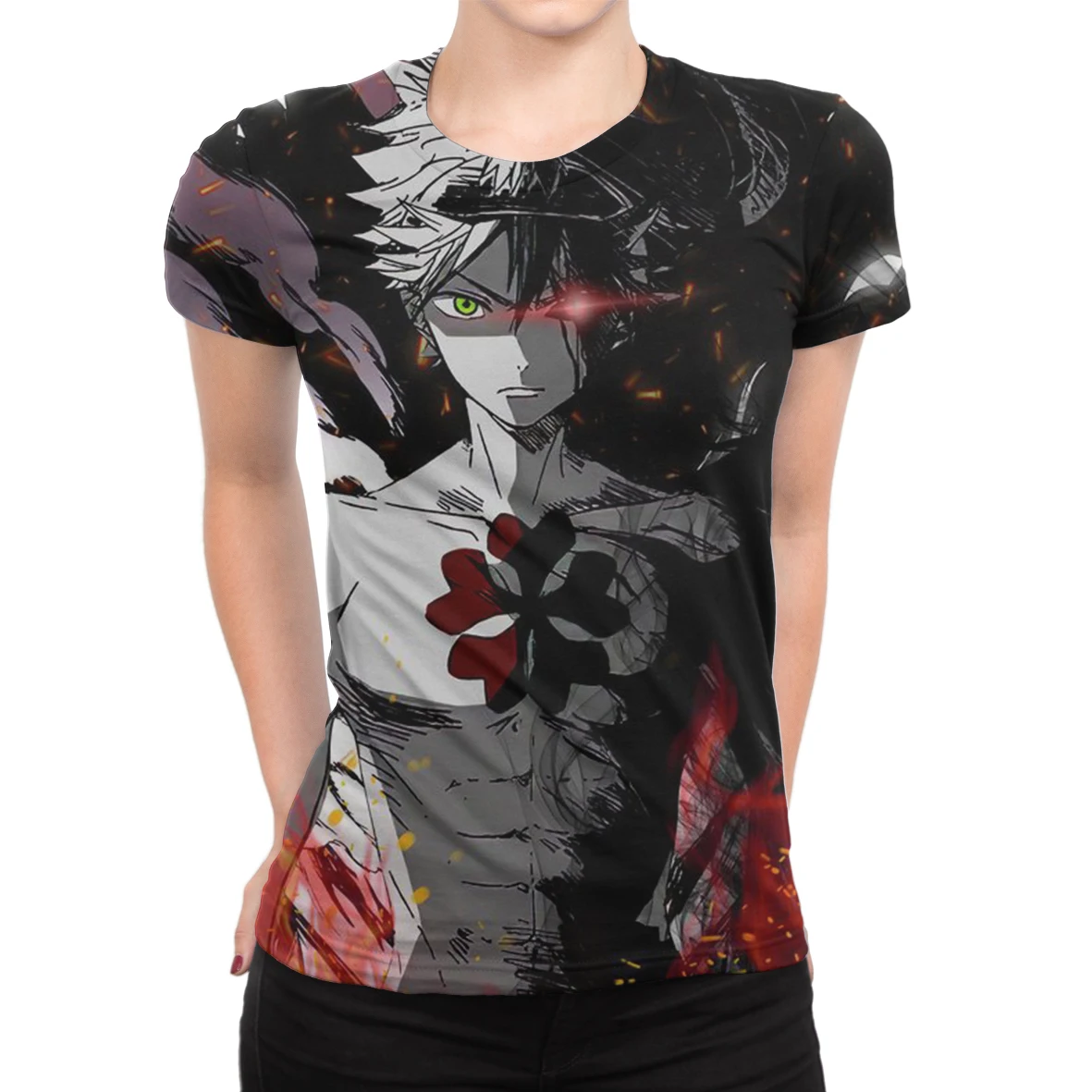 

Black Clover 3D Print Women's Oversized T-shirt 2021 Summer New Tops Cool Anime Ladies Girls Clothes for O-neck Tees T Shirts
