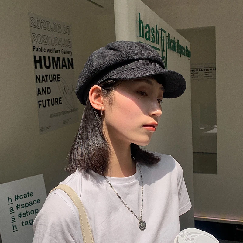 Шляпа Женская корейская модная восьмиугольная кепка летняя тонкая