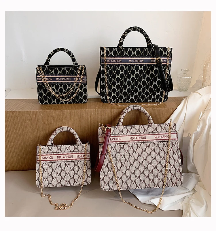 

Autumn New !!! Queenie Fashion Bag 2020 Pleated Handle Hit Color Canvas Designer Book Tote Shoulder Bag With Letters Print Bag