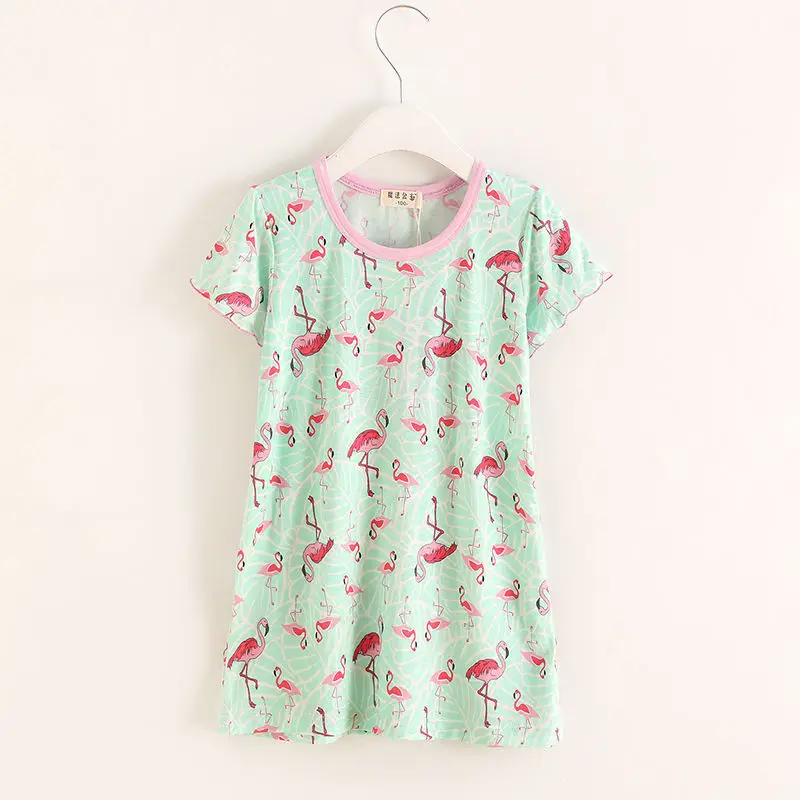 Mom Susy Baby Clothes Modal Cartoon Nightdress Summer Princess Pajamas Dress Unicorn Girls Children Tshirt Sleepwear 2-12Y | Мать и