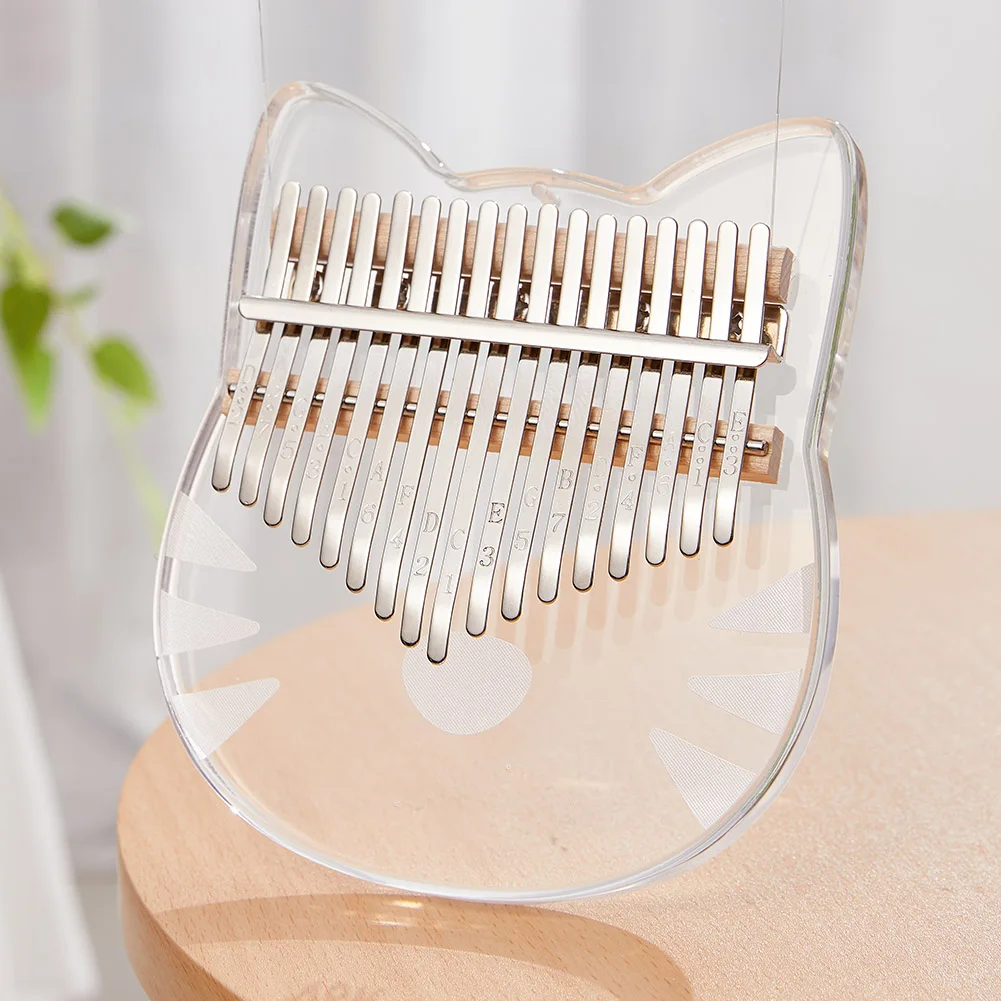 

Cute Thumb Piano Portable Transparent Acrylic Musical Keyboard Instrument With Carry Bag Gift Mini Kalimba Handheld 17 21 Keys