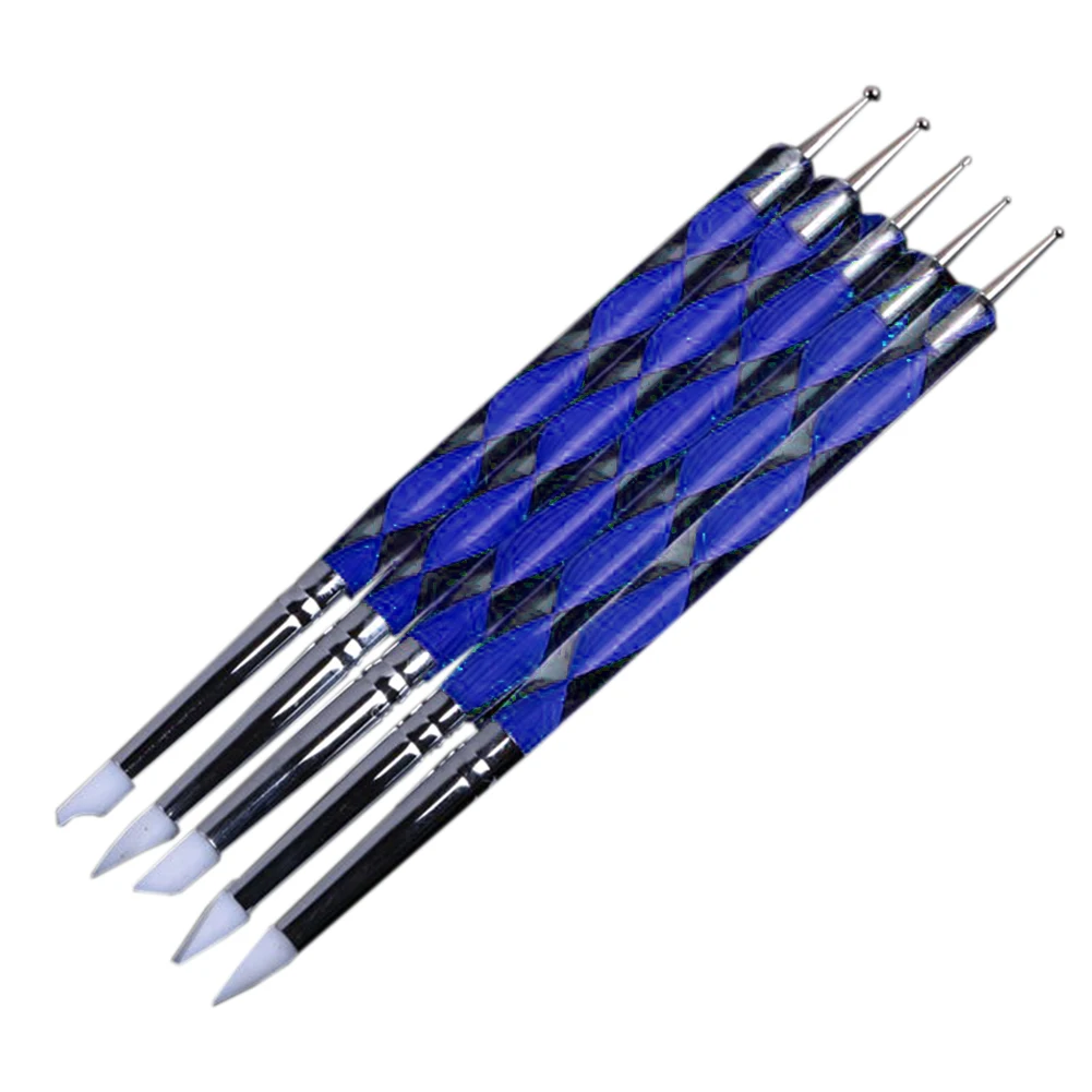 5 шт./компл. кисть Шарм для росписи ногтей ручка двухсторонние Мягкие акриловые