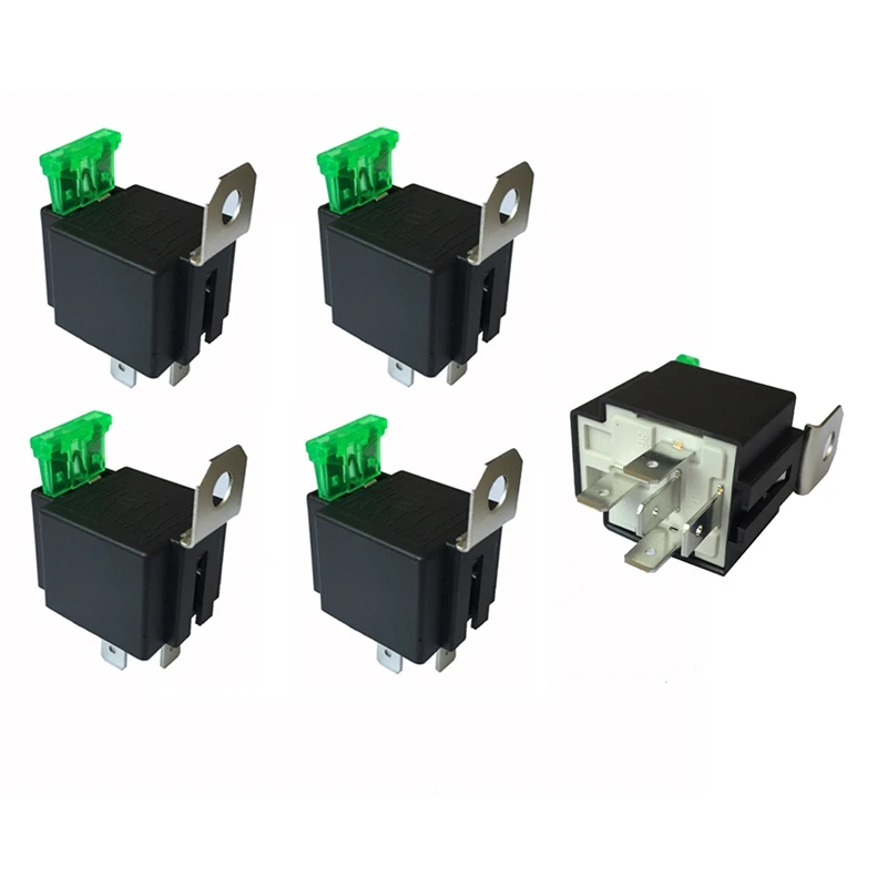 5PCS Car Auto Automobile Relay 12V 5 Pin with Socket Base/Wires/Fuse Included 30A Amp SPST | Автомобили и мотоциклы