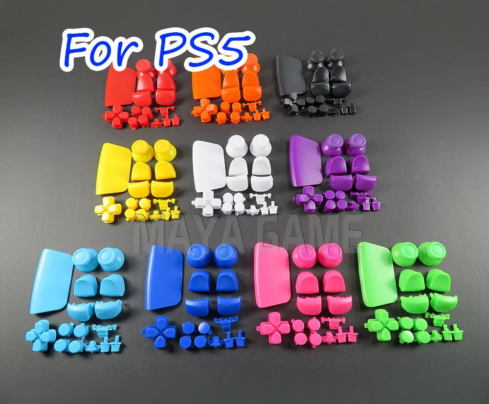 

100 комплектов для ps5 L1 R1 L2 R2 кнопки триггера колпачок для аналоговых стиков для контроллера Playstation5 PS5 полный набор кнопок для ps5 аксессуары