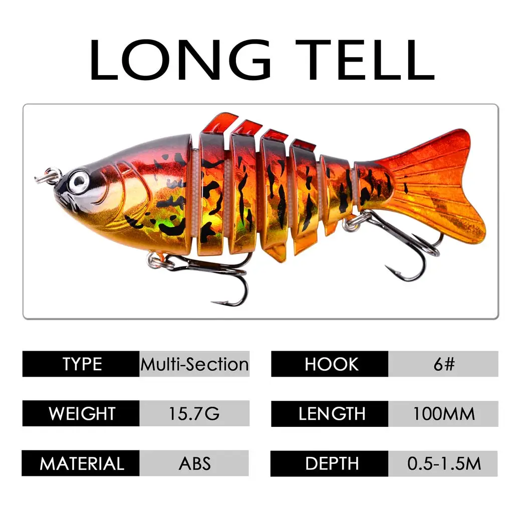 

1PCS Fishing Lure Multi Jointed Hard Bait 10cm 18g Lifelike joint bait wobbler 6 Segments Swimbait Fishing Lure Crankbait