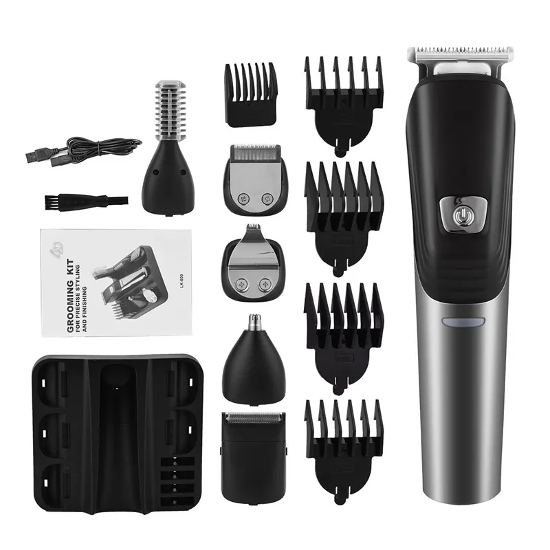 

6 In 1 Rechargeable Hair Clipper Beard Trimmer Hair Cutting Machine Shaver Beard Nose Ear Trimmer Razor Men Hair Remover
