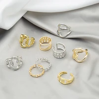 u magical minimalist twist cross knot metallic open ring for women trendy retro hollow irregular geometric chain ring jewelry