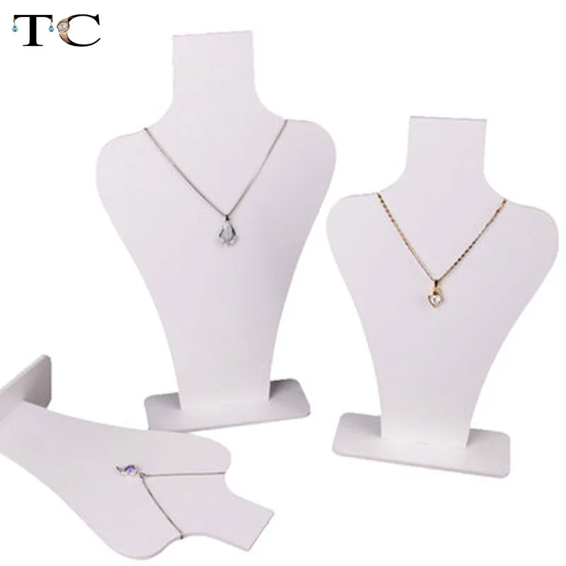 

Creative Fashion Acrylic Counter Necklace Pendant Display Rack White Neck Model Jewelry Display Stand
