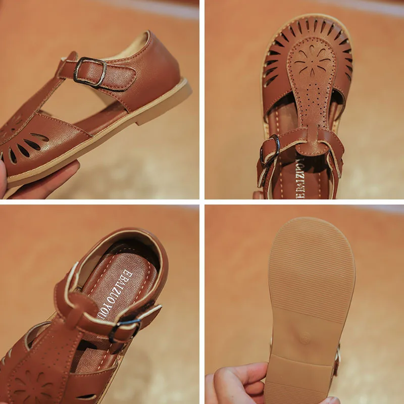 

Girls Sandals 2021 New Summer Children's Hollow Casula Sandals Girls Princess Sandals Soft Sole Baby Anti-kick Toddler Sandals
