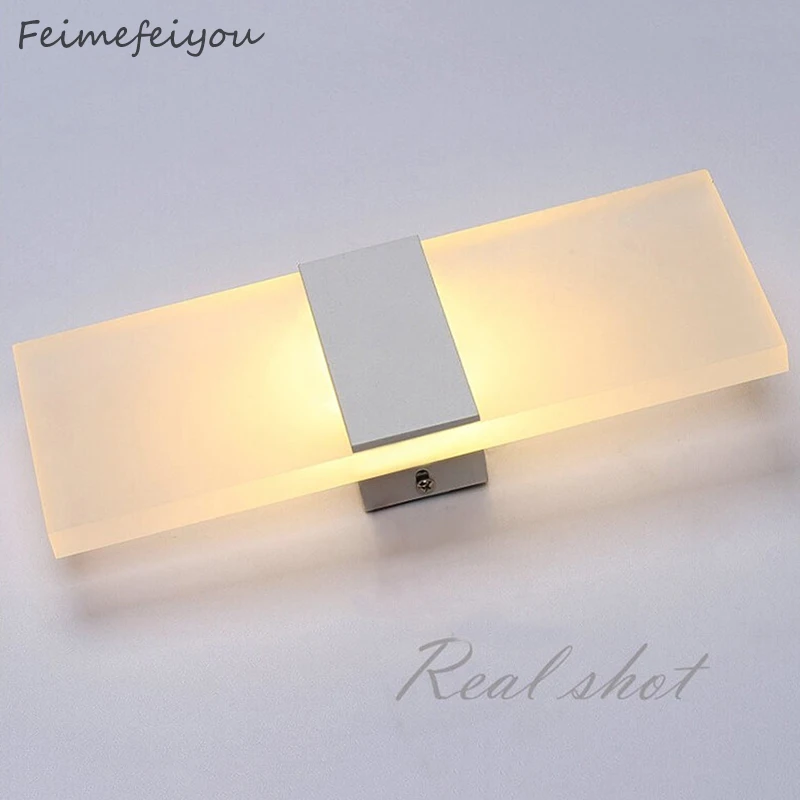Feimefeiyou Mini 3/6/12 Вт Led акриловая настенная лампа AC85-265V Длинные теплые белые постельные принадлежности комнаты Гостиная Крытый настенный светильник