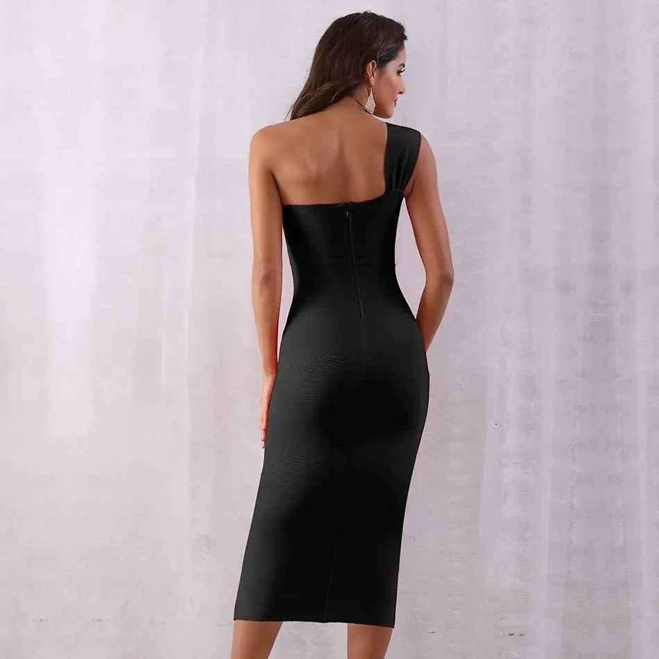 Seamyla сексуальные бандажные платья Новая мода одно плечо Bodycon Вечерние платья знаменитостей белые красные черные Vestidos Клубная одежда