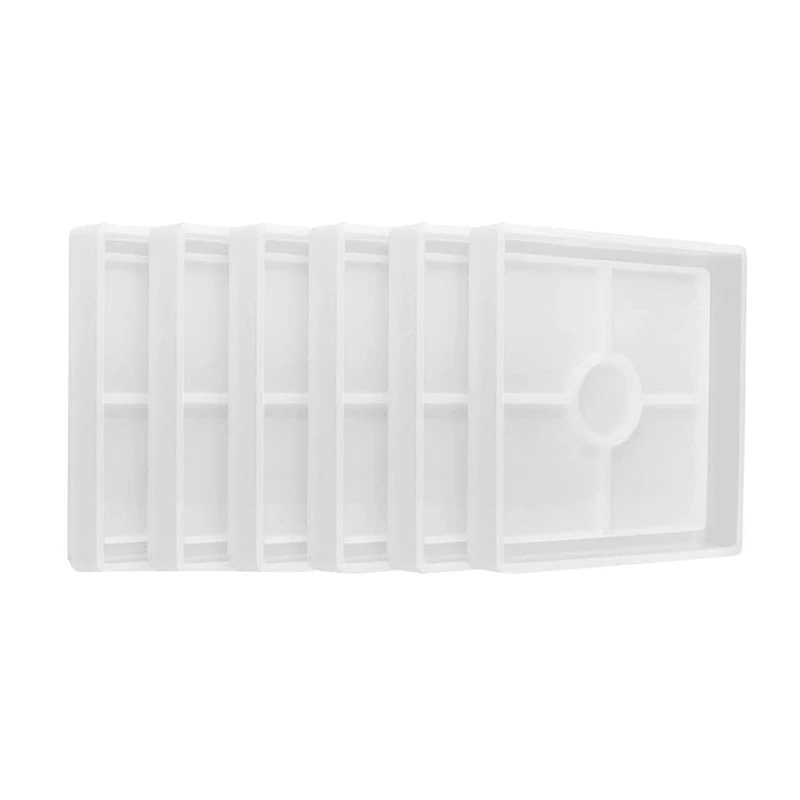 

DIY Coaster Silicone Mold 6PCS Coaster Resin Molds Square Mold for Resin Concrete Cement Home Decoration