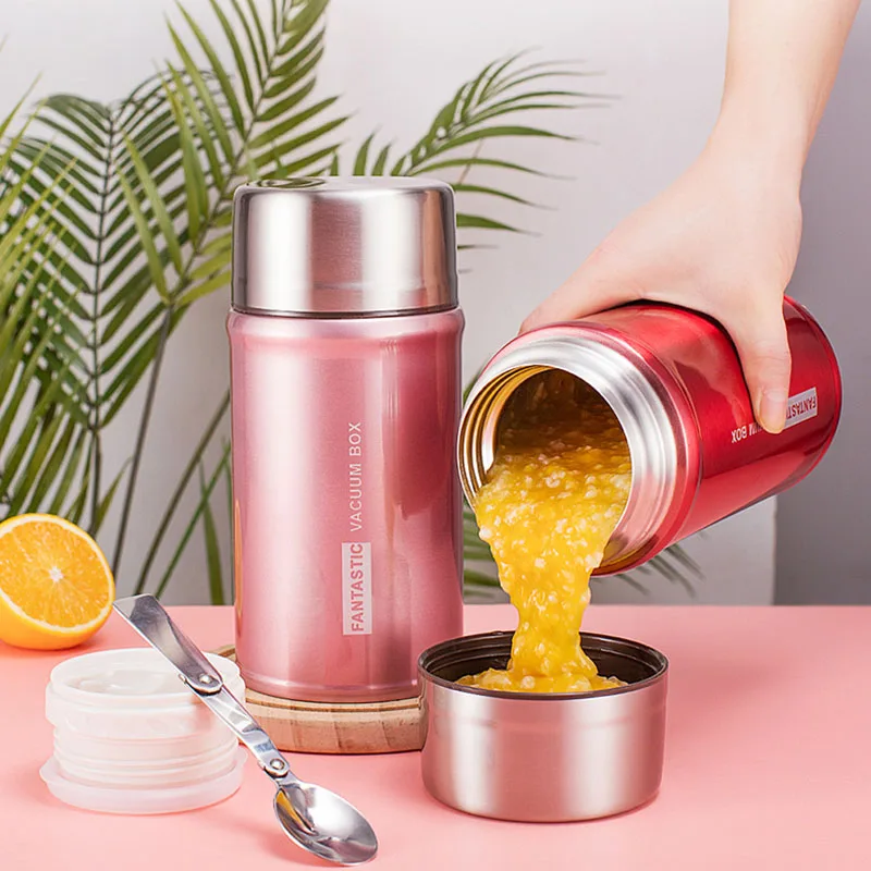 Ланч бокс с вакуумной изоляцией 24 часа герметичный из нержавеющей стали бэнто