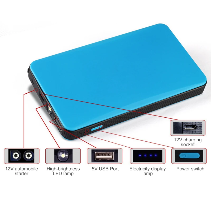 Мути-фуция Новый мини портативный 12В автомобильный аккумулятор стартер авто