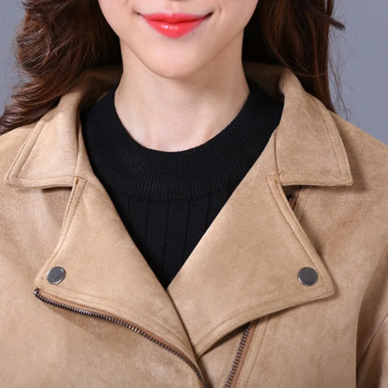 Весна-Осень 2020 новое замшевое пальто для женщин плюс размер бренд отложной