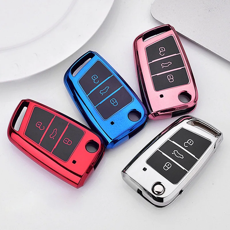 1 мягкий ТПУ чехол для автомобильного ключа дистанционного управления Volkswagen VW