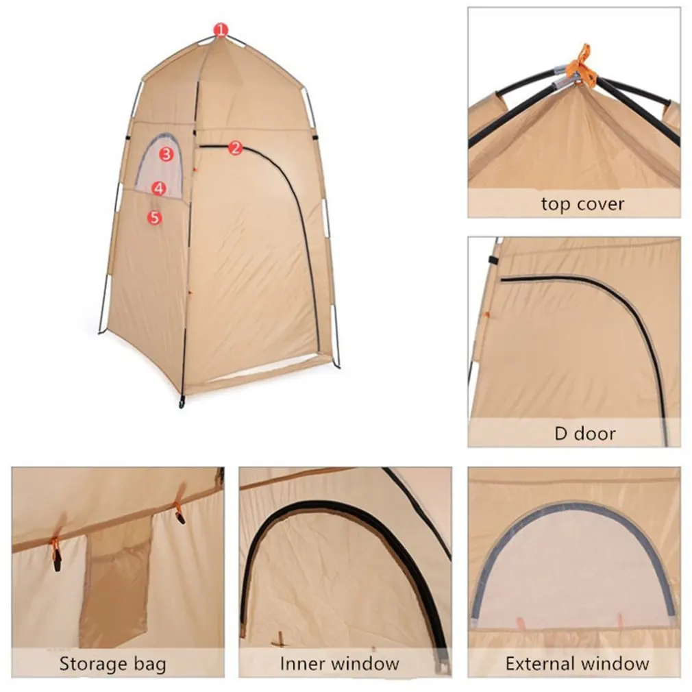 

Portable Outdoor Shower Tent Bath Changing Fitting Room Privacy Toilet Camping Beach Tent Shelter for Outdoor