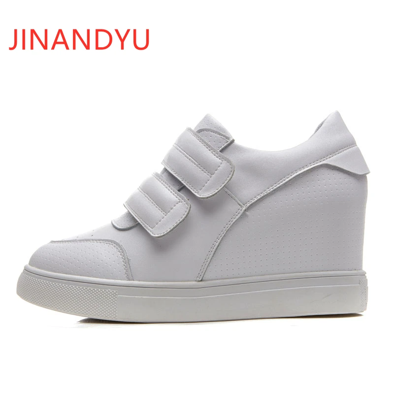 

Genuine Leather Casual Shoes Women Wedge Sneakers Platform Shoes for Women White Sneakers Fashion Hot Sale Platform Sneakers