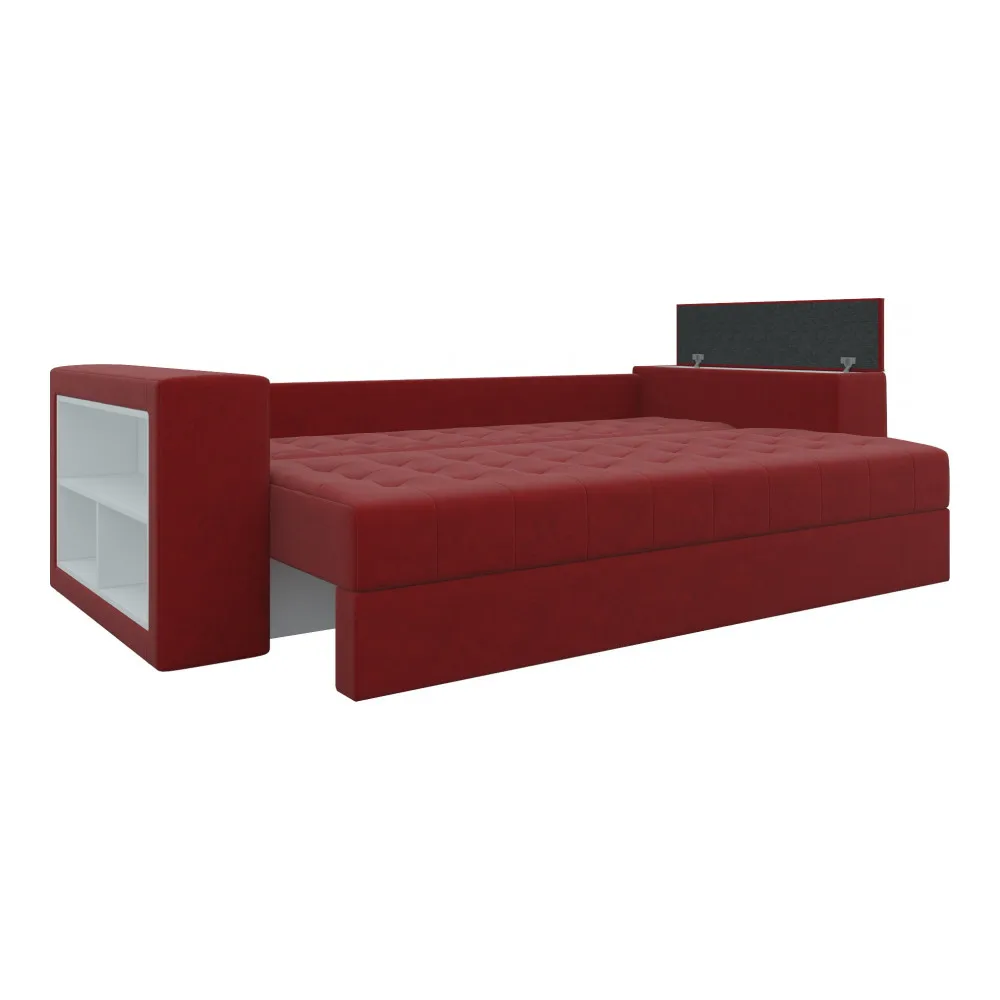 Диван-еврокнижка АртМебель Пазолини микровельвет красный \ черный |