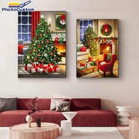 photocustom frame paint by numbers christmas tree for adults kids handpainted on canvas house drawing home decor gift