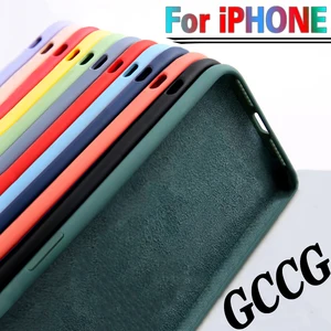 for iphone 7 6 6s 8 plus case luxury original liquid silicone soft cover for iphone 11 12 pro x xr xs max shockproof phone case free global shipping