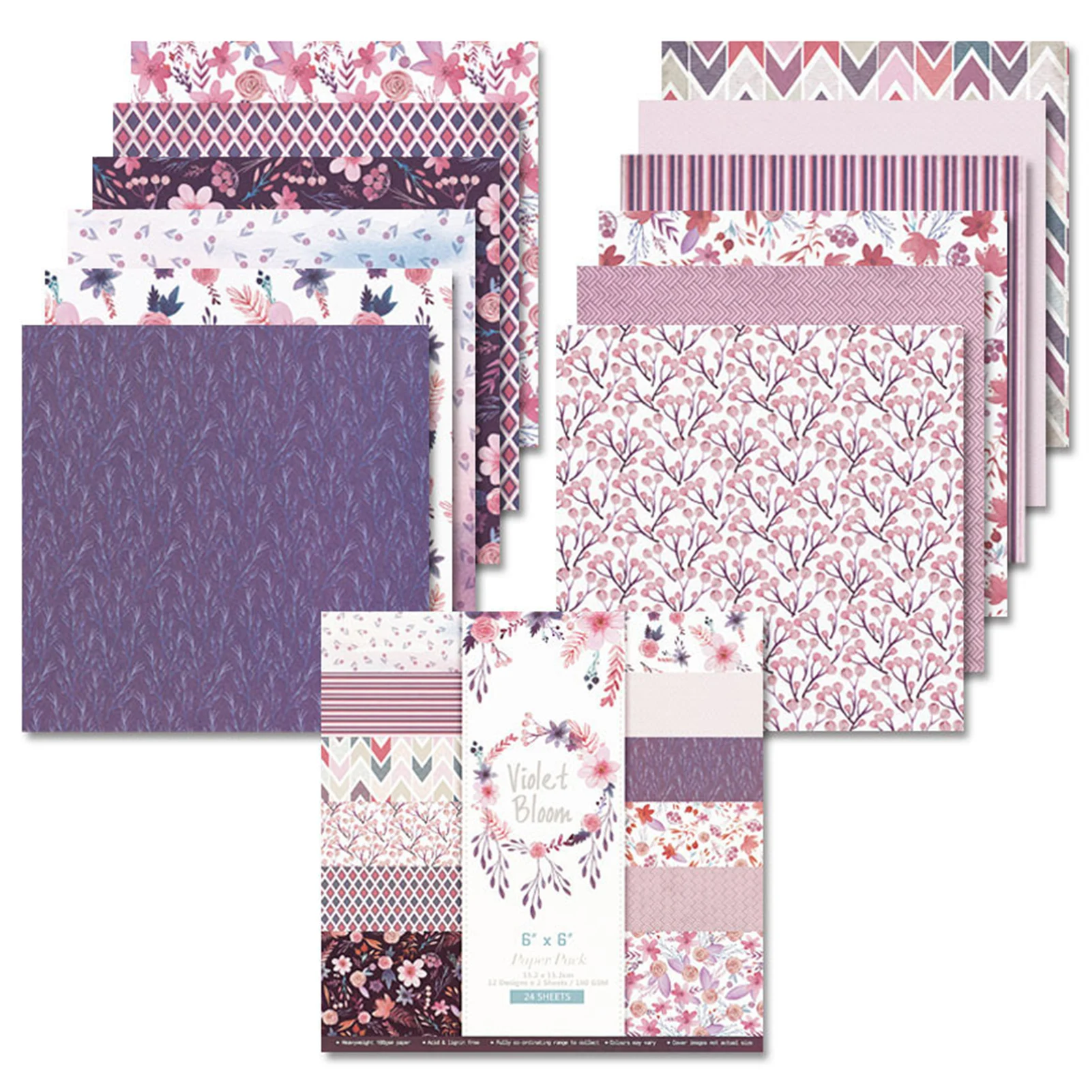 

24 Sheets Art Flower Scrapbooking Pads Paper Origami Art Background Paper Card Making DIY DIY Photo Album Scrapbook Paper Crafts