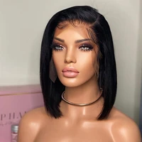 bob wig lace front human hair wigs for black women pre plucked with baby hair brazilian straight short 13x4 hd lace frontal wig