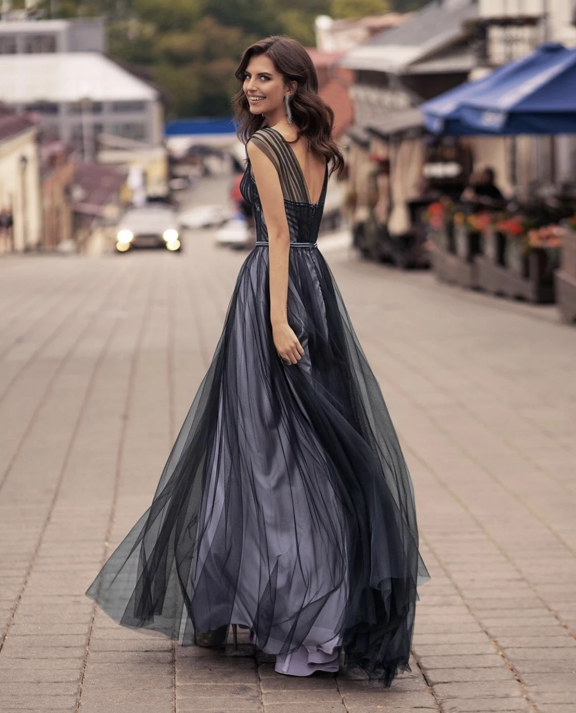 maternity evening dresses Tulle A-Line Evening Dresses 2021 Sweetheart Cap Sleeve Sashes Satin Floor Length Formal Party Prom Gown Open Back Custom Made black evening gowns