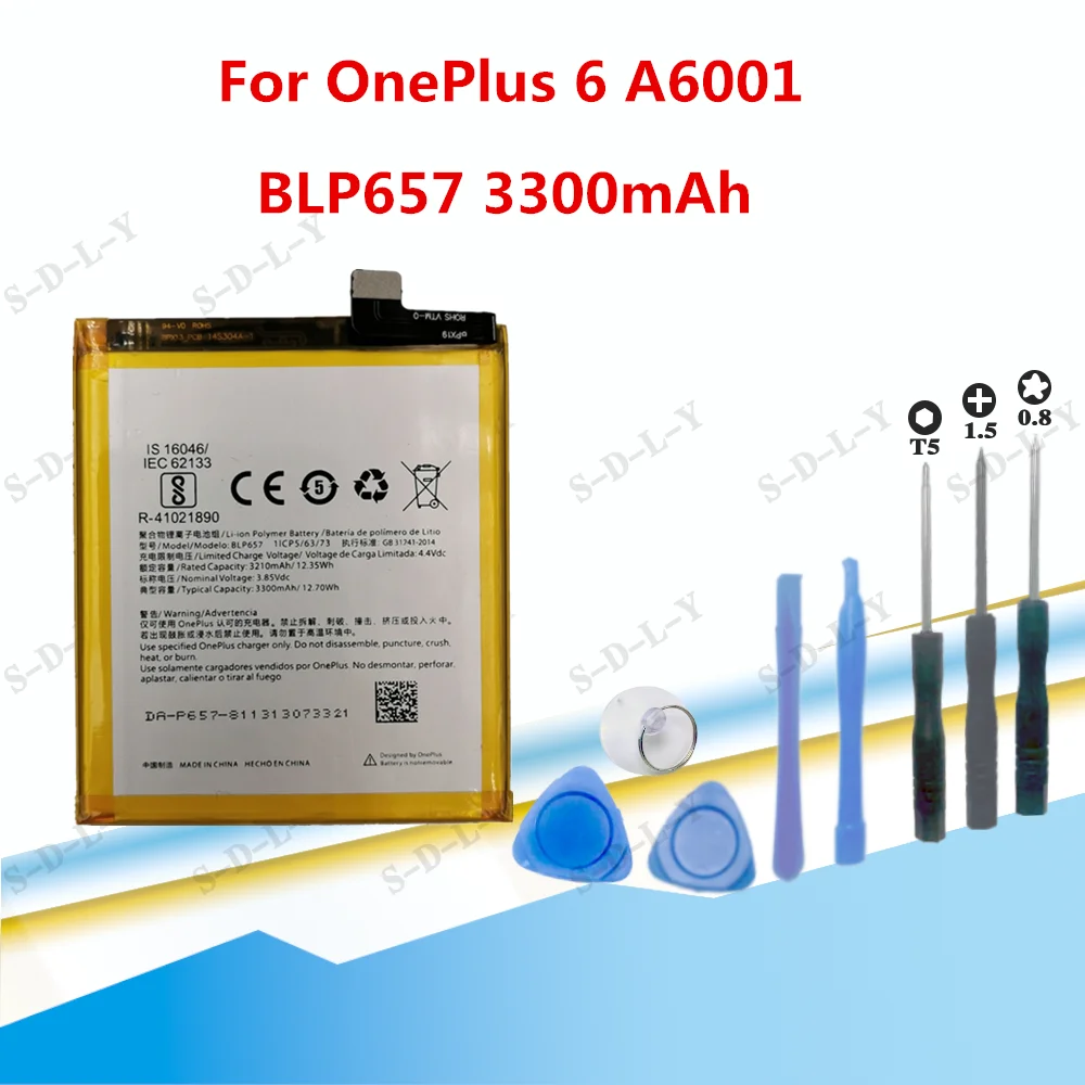 Оригинальный аккумулятор для телефона BLP657 3300 мАч OnePlus 6 A6001 высококачественные