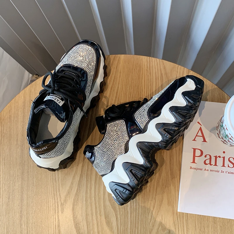 Rimocy/весна 2020 Женские Серебристые кроссовки с кристаллами Новые Модные