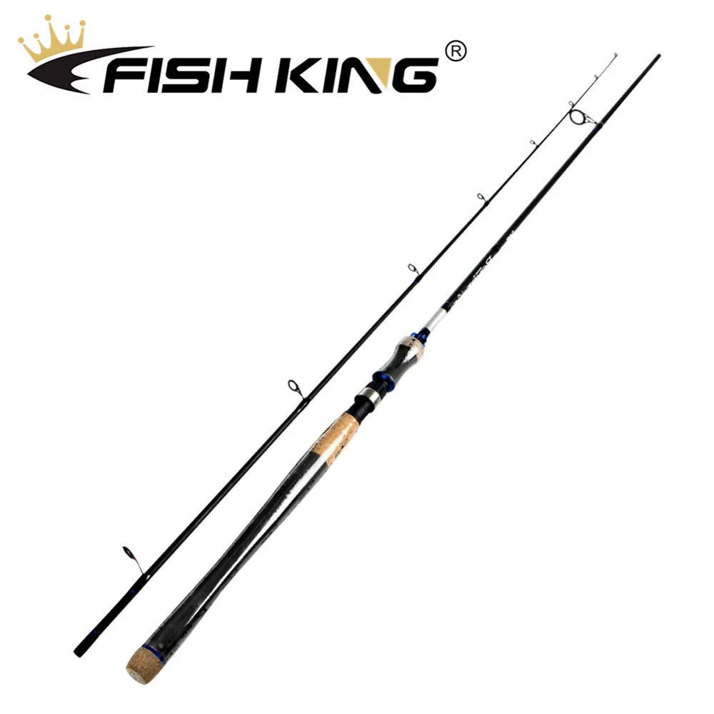 FISH KING-señuelo de carbono 99%, caña de pescar de 5 colores, 2,1 M, 2,4 M, 2,7 M, 2 secciones, peso 2-40g, caña de pescar giratoria, caña de viaje