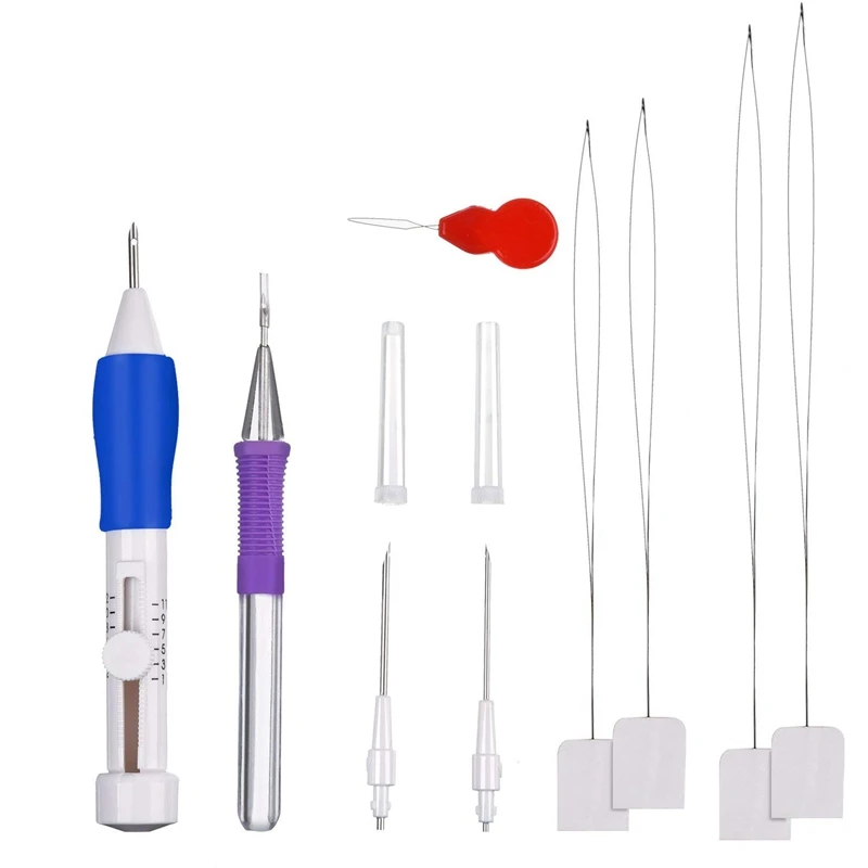 

Embroidery Stitching Punch Needle Set Embroidery Pen with Plastic Box for Embroidery Threaders DIY Sewing, 3 Sizes
