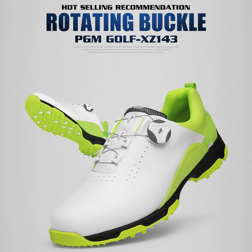 PGM XZ143 Men'S Golf Shoes Non-Slip Waterproof Breathable Fine Fiber Lining Rotating Shoelace Fashionable Golf Club Supplies