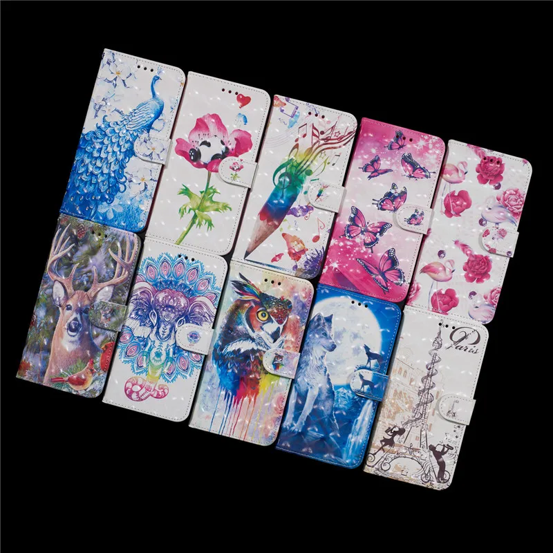 For Samsung S20 Case 3D Painted Flip TPU And PU Leather Wallet Plus Ultra Card Slot Stand Cover | Мобильные телефоны и