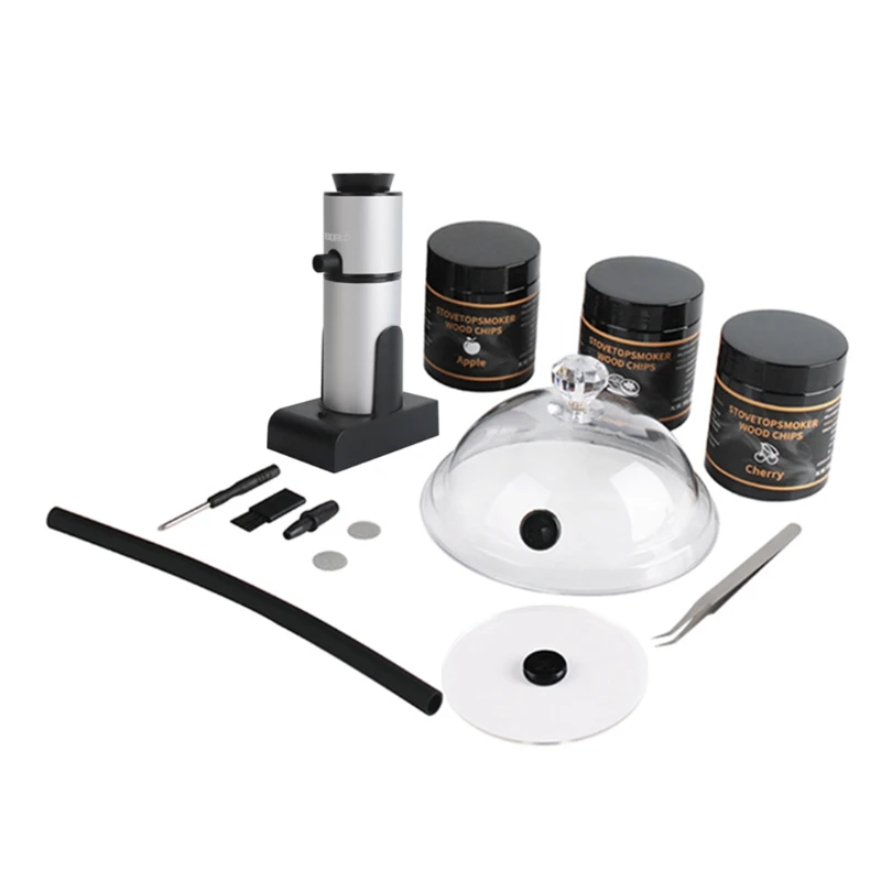 

Пистолет-инфузор K3NA, кухонный пистолет для курения еды с деревянными чипсами для бара, приготовления мяса, барбекю, коктейлей, стейков, попк...