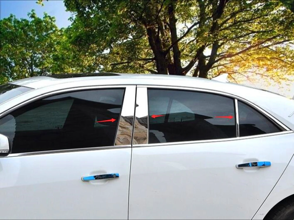 Автомобильные аксессуары для Chevrolet Malibu 2013 6 шт. хромированное центральное окно B+ C столб стойки Крышка отделка Литье комплект