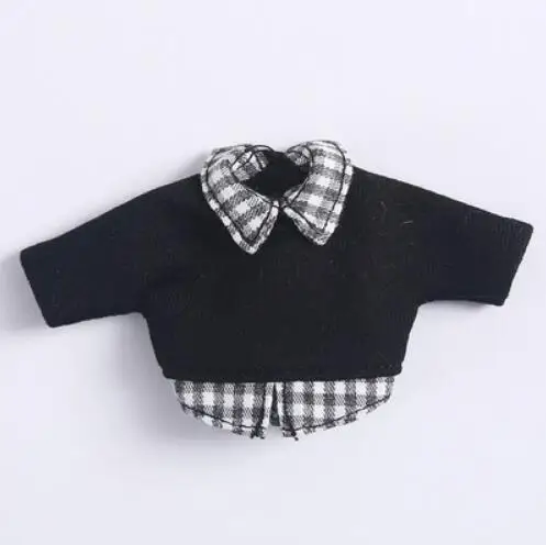 black shirt Одежда для кукол футболка с капюшоном и длинными рукавами с героями мультфильмов/короткие штаны для ob11, obitsu11, Molly, 1/12bjd, Одежда для куклы, аксессуары для куклы - Цвет: black shirt