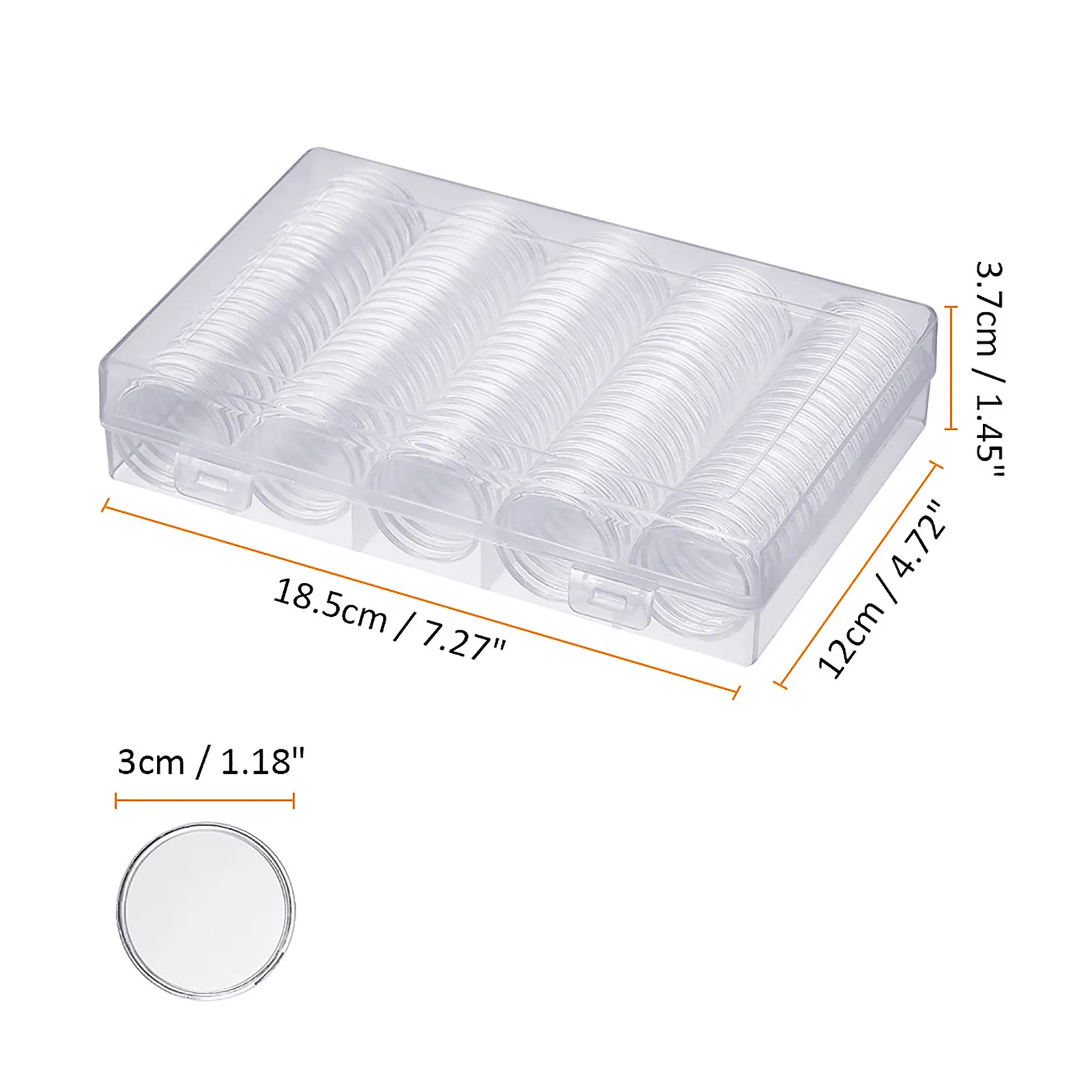 

100Pcs/Lot Coin Holder Capsules Clear Case Box For Coin Collection Protector 17/20/25/27/30mm Coins Storage Box