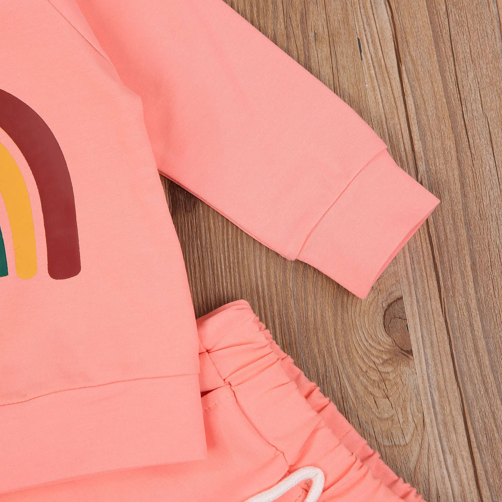 

6M-3Years Autumn Infant Baby Girls Boys Clothes Sets Rainbow Print Long Sleeve Pullover Sweatshirt Tops Pants