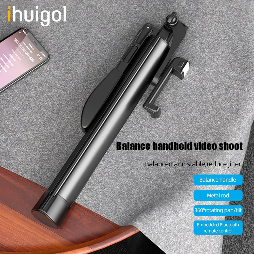 

ihuigol Wireless Bluetooth Selfie Holder Ring Light With Tripod Holder Button Remote Extend Fill Light For iphone Xiaomi Phone