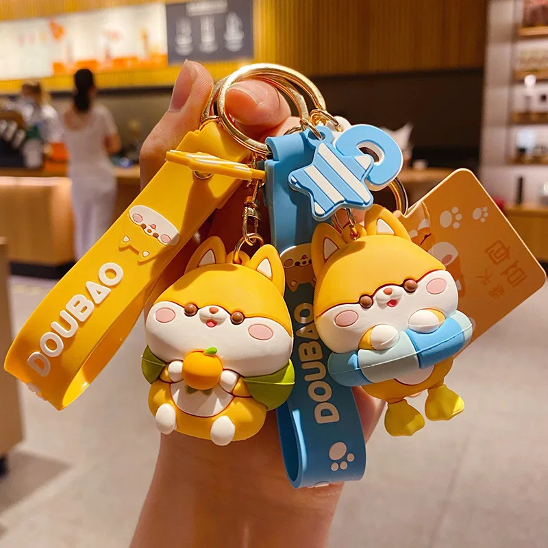 

Cartoon Genuine Bean Bag Shiba Inu Keychain Key Ring Fashion Couple Accessories Cute Bag Pendant Creative Gift Ornament