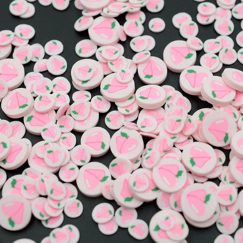 

20g/Lot Polymer Clay Slice Fruit Peach Sprinkles Lovely Confetti for Crafts Making, DIY