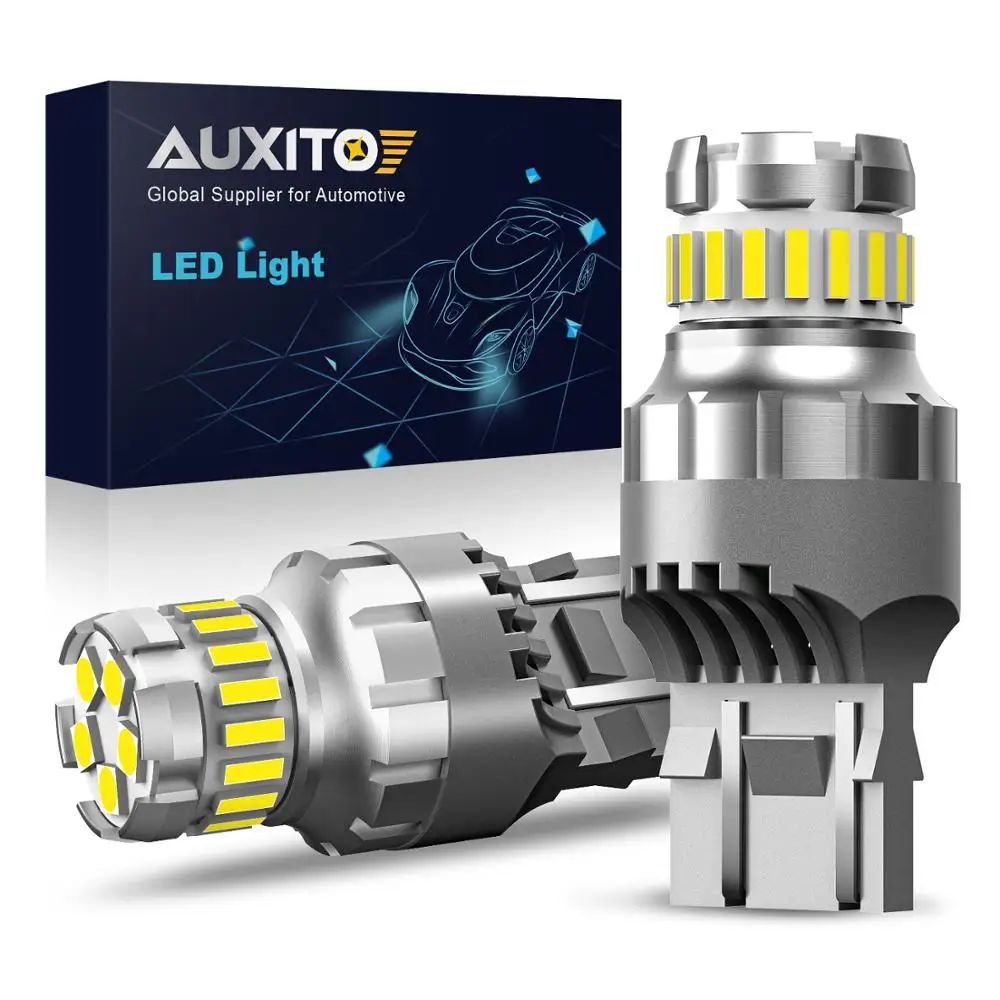 Светодиодсветильник лампы AUXITO 2x7443 7444 T20 W21/5W для Lada Kalina Granta Vesta DRL белые Сверхъяркие
