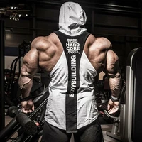 fashion mens fitness pullovers sport cotton vest sleeveless hoodies gym running exercise casual men sportswear