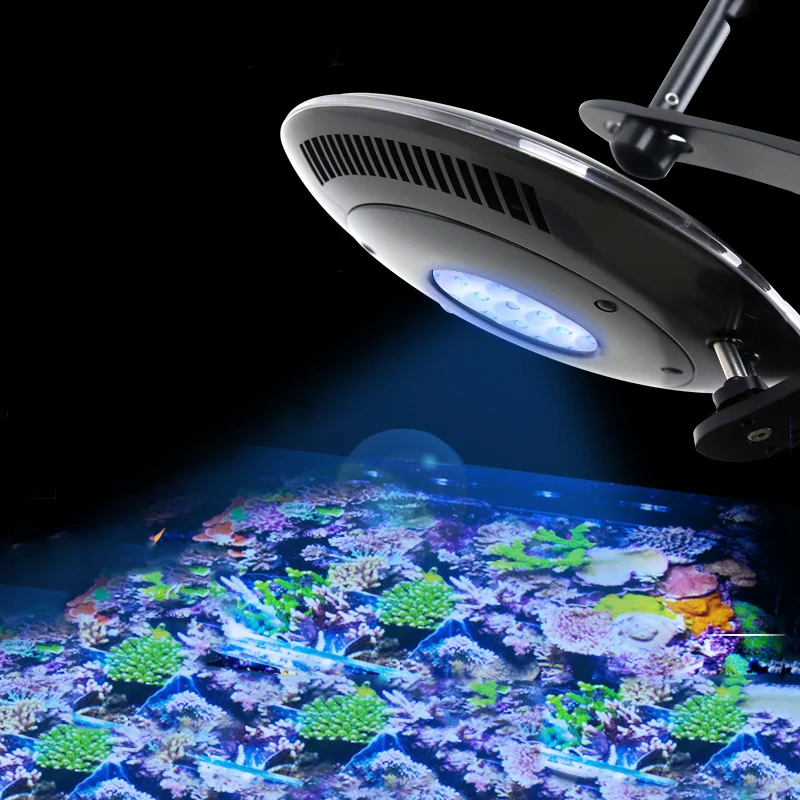 저렴한 ZETLIGHT UFO A8 바닷물 물고기 탱크 LED 산호 램프 물 잔디 LPS SPS 하드 뼈 방수 램프 7 채널