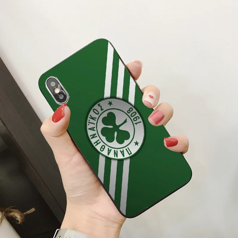 Phone Case Macheda For iphone DIY Panathinaikos FC Black Soft TPU iPhone 11Pro X XR XS MAX 7 8 7plus 6 6S 5S SE 5 | Мобильные