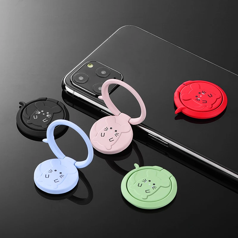 finger ring holder cute catpigmouse animal 360 hand spin grip desk stand bracket for mobile phones tablet universal support free global shipping